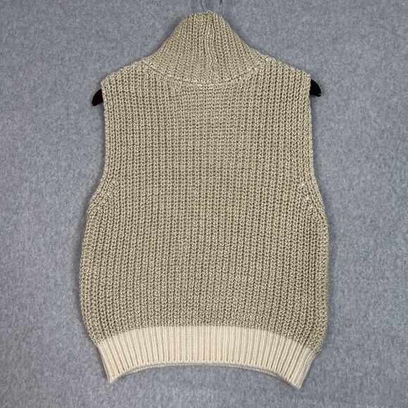 Anthropologie Pilcro Gold Turtleneck Sleeveless Knit Sweater Vest Size Small - Picture 4 of 6